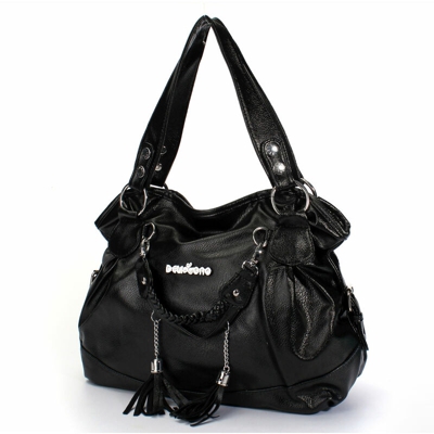 Drillpro - AEQUEEN Borsa a mano con frange a tracolla Borsa a tracolla in pelle da donna Tote Fashion pocket BLACK