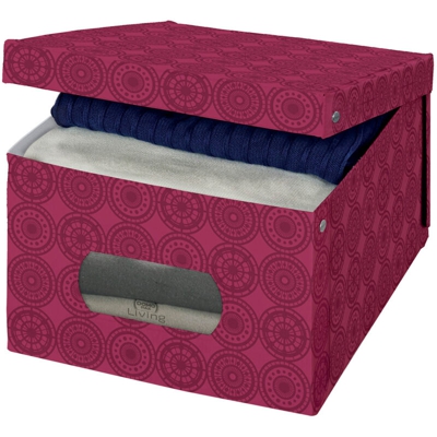 Scatola Armadio Porpora In Vinile, Da 39x50x24 Cm Rosso