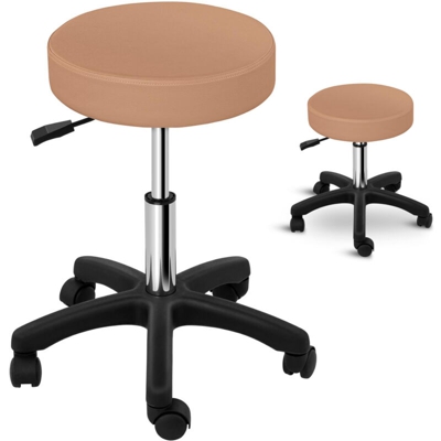 Physa Sgabello Tondo Sedia per Salone e Parrucchiere PVC 5 Ruote