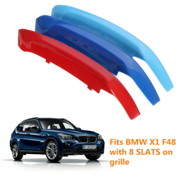 3Pcs M-Color Kidney Grille Strip Clip Cover per BMW X1 F48 16-17 8 SLATS características