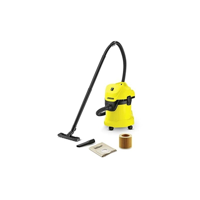 K?rcher WD 3 P Extension Kit Aspiratore Solidi-Liquidi - Capacit? Bidone 17 l, Acciaio Inox, 200 Air Watt, 1000 W - Presa Elettroutensile - 2 Tubi