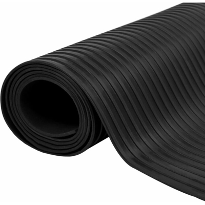 Tappetino Antiscivolo in Gomma 2 x 1 m a Battistrada Ampio - Nero - Youthup