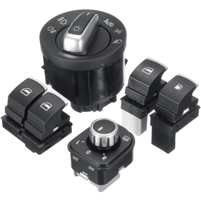 5Pcs Interruttore di controllo del regolatore del finestrino posteriore per VW Eos Golf R32 GTI MK5 6