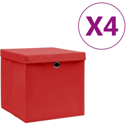 YOUTHUP Contenitori con Coperchio 4 pz 28x28x28 cm Rosso - Rosso características