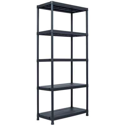 YOUTHUP Scaffale Nero 500 kg 90x60x180 cm in Plastica - Nero