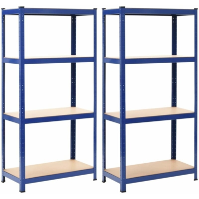 YOUTHUP Scaffali 2 pz Blu 80x40x160 cm in Acciaio e MDF - Blu