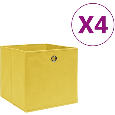 YOUTHUP Contenitori 4 pz in Tessuto non Tessuto 28x28x28 cm Giallo - Giallo