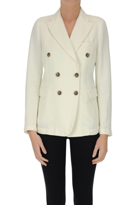 Cotton and lined double-breasted blazer