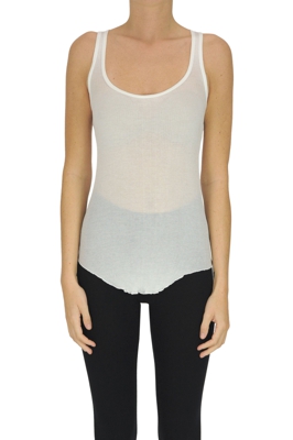Ribbed cotton tank-top
