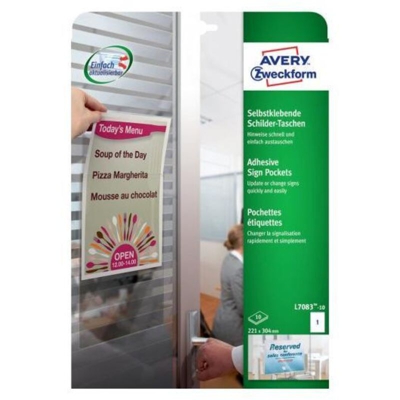 Confezione 10 Tasche Adesive per A4 221x304mm - Avery