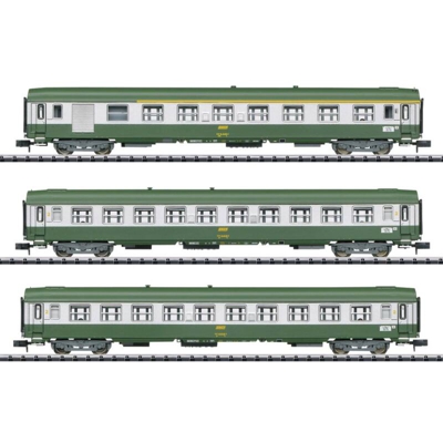 Kit da 3 pz. vagone treno veloce della SNCF MiniTrix T15502