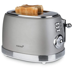 Retro Tostapane Funzione toast, Con griglia scaldabriosche Grigio - Korona características