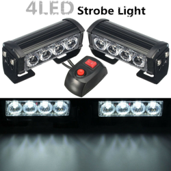 2x Strobe 4LED Sveglia Luci Grill Decomposizione Lampeggiante Luce Bianca precio