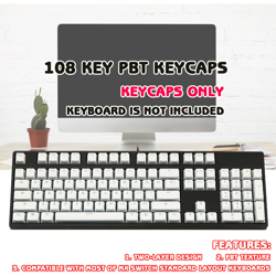 108 tasti Keycap PBT OEM traslucido budino bianco per tastiera meccanica características