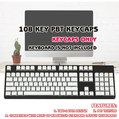 108 tasti Keycap PBT OEM traslucido budino bianco per tastiera meccanica