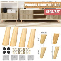 4x Kit gambe mobili cono in legno massello Divano Tavolo Sedia Sgabello Pezzo (15 cm) en oferta