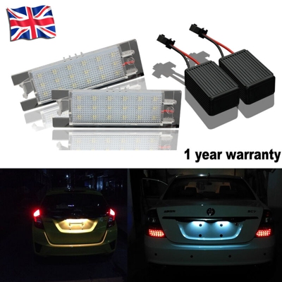 Coppia di luci targa con illuminazione a 18 LED per Opel Vauxhall Corsa Zafira