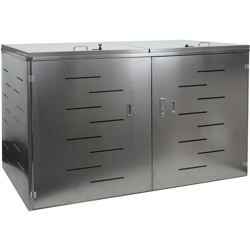 Garage armadio per biciclette con serratura HWC-H80 acciaio inox 100x191x118cm grigio en oferta