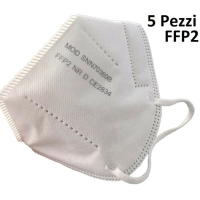Giabri - Mascherine 5x - Confezione da 5 pezzi, Filtro KN95/FFP2, Certificato EN149:2001 + A12009, CE