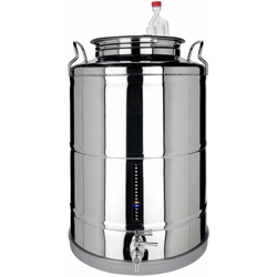 Milo - Fermentatore inox professionale per birra artigianale, Fondo Piano con tappo a vite -35 Lt precio