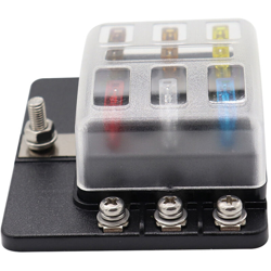 Scatola portafusibili a 6 vie con spia LED + fusibile 6 pezzi (5A 7,5A 10A 15A 20A 25A) en oferta