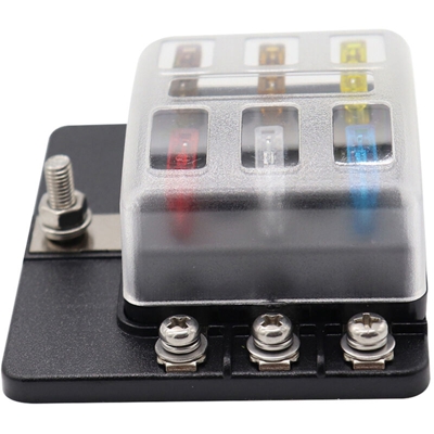 Scatola portafusibili a 6 vie con spia LED + fusibile 6 pezzi (5A 7,5A 10A 15A 20A 25A)