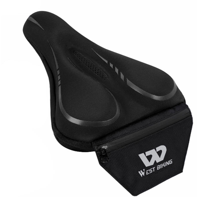 Coprisedile per bicicletta con custodia riflettente cursore riflettente nero (con copertura antipioggia)