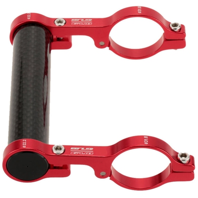 Supporto per luci per bicicletta Supporto per tavolo con tubo in fibra di carbonio Supporto per prolunga Set per manubrio Supporto per prolunga rosso