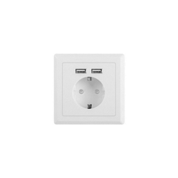 Rosone da parete AC-WS01-USB2-F con presa SCHUKO 16A e 2 porte USB 2.1A a colori Blanco - Lanberg precio