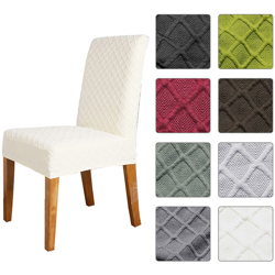 Fodera per sedia addensata, mezza confezione fodera per sedia jacquard a forma di diamante, 1 confezione,bianca - bianca características