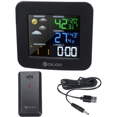 Orologio della temperatura dell'umidità delle previsioni digitali della stazione meteorologica wireless con display HD