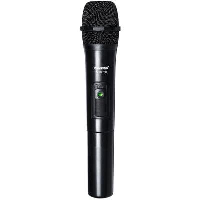 Microfono wireless VHF-V10 con ricevitore USB che canta Microfono portatile Eventi - Portata 80 m 2 pezzi Nero