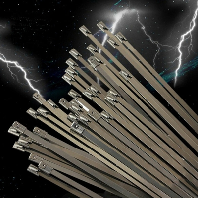 Fascette avvolgicavo in metallo con cerniera in acciaio inossidabile da 40 pezzi Calore di scarico di grado marino da 7,87 pollici