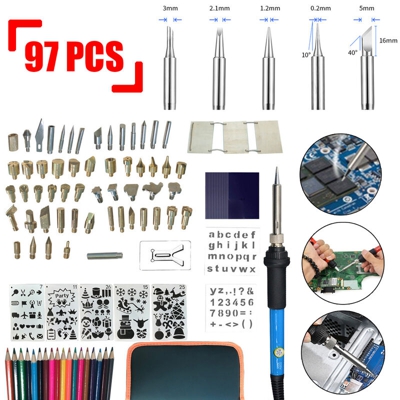 97 PCS 110V ~ 240V 60W Kit per saldatura elettrica a temperatura regolabile fai-da-te (spina europea 97PCS)