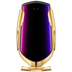 Caricabatteria da auto senza fili sensore automatico clip da braccio presa d'aria supporto per telefono sensore touch universale oro características