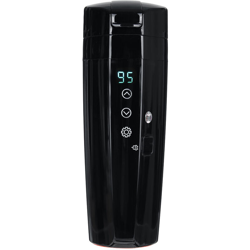 Tazza da caffè elettrica LCD elettrica per riscaldatore per auto da viaggio in acciaio inossidabile da 400 ml (nero) precio