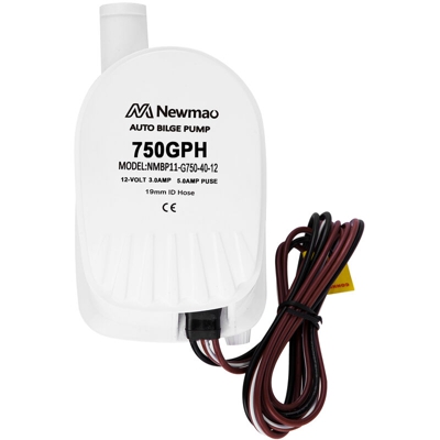 750GPH pompa di sentina automatica uscita 19mm interruttore a galleggiante incorporato pompa RV per acque luride modello G750-30-12 (12V)