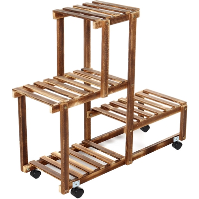Multi Layers Plant St Decorazione per interni Vaso da fiori per esterni Balcone Mensola angolare Espositore Storge Organizer Mensole in legno