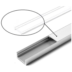 Profilo In Alluminio Accorciabile Combinabile Con Strisce Led Serie Versa Inside Per Il Fissaggio A Vista Su Scaffali E Vetrine. Lunghezza Cm 300 - Sezione 20,5 X H. 10 Mm - Coperchio Chiaro precio
