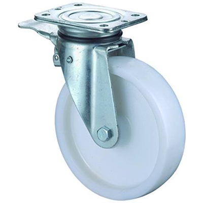 Bs Ruote Ruota Rotella Con Fermaporta, Piastra Di Ancoraggio, Plastica, 200 Mm, Heavy Duty N120. b10.201