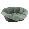 Ferplast Cesta-sofà Siesta Deluxe nera con rivestimento velluto verde - Set Tg. 4: L 64 x P 48 x H 25 cm