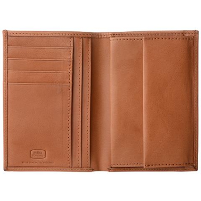 Portafoglio Uomo Con Portamonete Formato Verticale In Vera Pelle Italiana Porta Carte E Banconote Miele