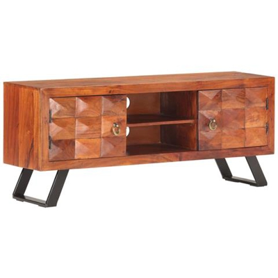 Mobile Porta Tv 122x30x49 Cm In Legno Massello Di Acacia