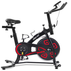 Bicicletta Spinning Cyclette Indoor Con Volantino Di Inerzia Resistenza Regolabile, Bici Da Fitness Ergonomica, Ruote Di Trasporto, Salvaspazio en oferta