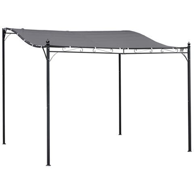 Gazebo Pergola 3x3m Da Esterno, Giardino O Terrazzo Con Tenda Grigia