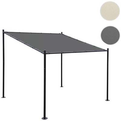 Gazebo Pergola A Parete Hwc-a22 Acciaio Poliestere 3x3m Antracite