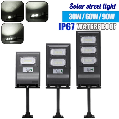 Drillpro - Lampione stradale solare Luci solari per esterni IP67 Sensore di movimento impermeabile Luce di inondazione solare con staffa crepuscolare