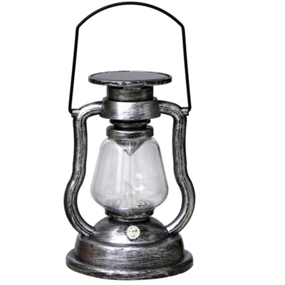 Lampada solare a cherosene, lanterna, lampada portatile, lume di candela a LED, argento