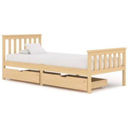 Giroletto Con 2 Cassetti In Legno Massello Di Pino 100x200 Cm en oferta