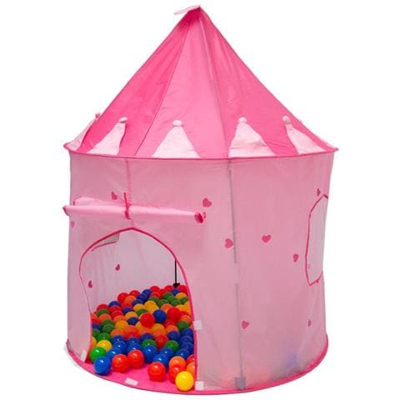 Tenda Giocattolo Bambina 100x100x135cm Piscina Di Palline Pop-up Rosa